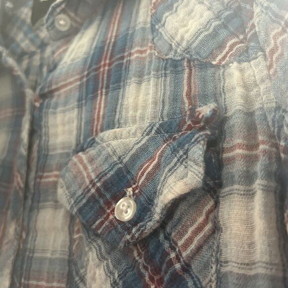 RAILS Plaid Button Front Shirt Blue - Picture 4 of 8